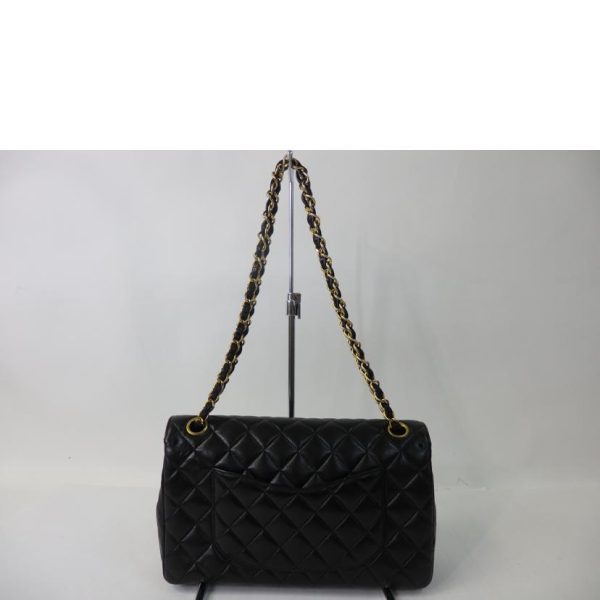 72502 2 Chanel Matelassé Double Flap 25 Chain Shoulder Bag Black