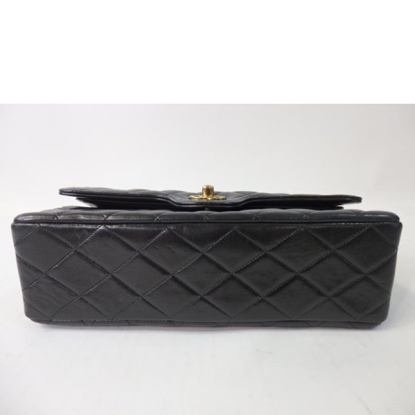 72502 4 Chanel Matelassé Double Flap 25 Chain Shoulder Bag Black