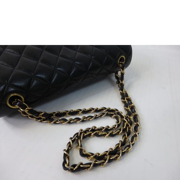 72502 5 Chanel Matelassé Double Flap 25 Chain Shoulder Bag Black