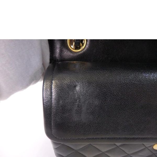 72502 9 Chanel Matelassé Double Flap 25 Chain Shoulder Bag Black