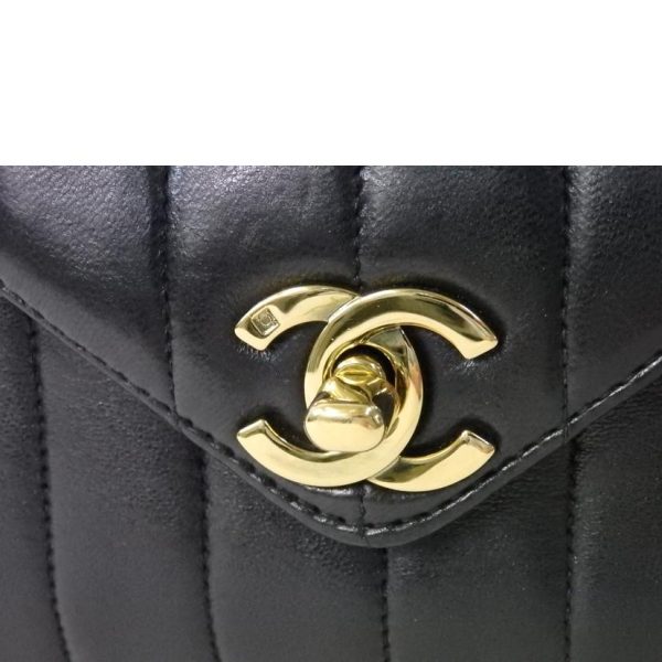 72564 8 Chanel Mademoiselle Fringe Chain Shoulder Bag Lambskin Black