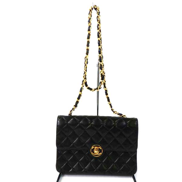 72571 1 Chanel Circle Coco Mark Matelassé Shoulder Bag Black