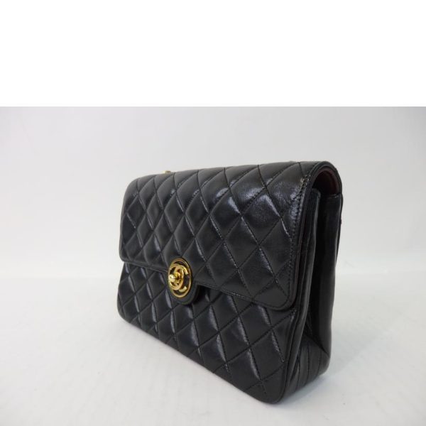 72571 3 Chanel Circle Coco Mark Matelassé Shoulder Bag Black