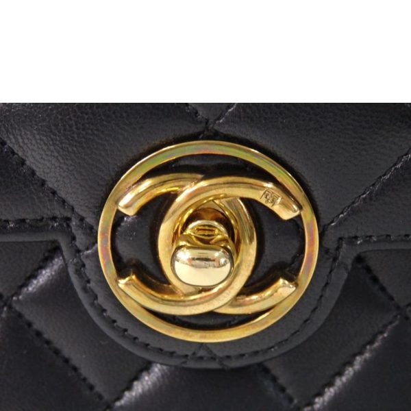 72571 8 Chanel Circle Coco Mark Matelassé Shoulder Bag Black