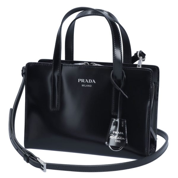 72624 1 PRADA 2WAY Bag SPAZZOLATO RE EDITION 1995 Mini Black