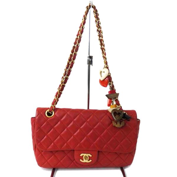 72649 1 Chanel Cocomark Matelassé Shoulder Bag Valentine Limited Edition Red