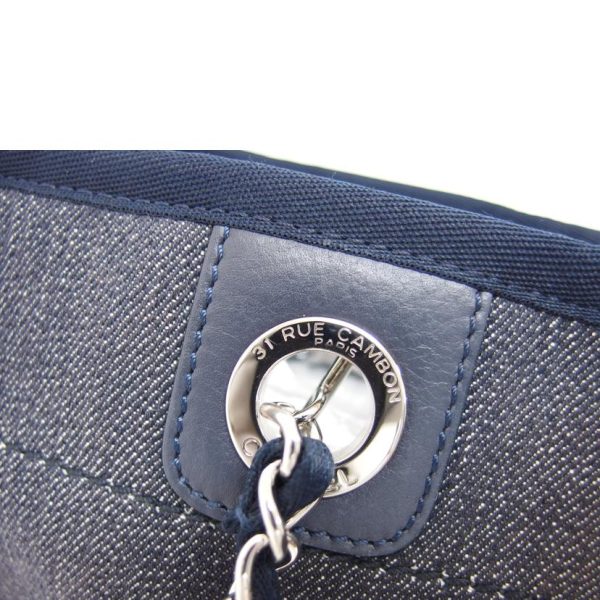 72656 10 Chanel Deauville MM Denim Tote Navy