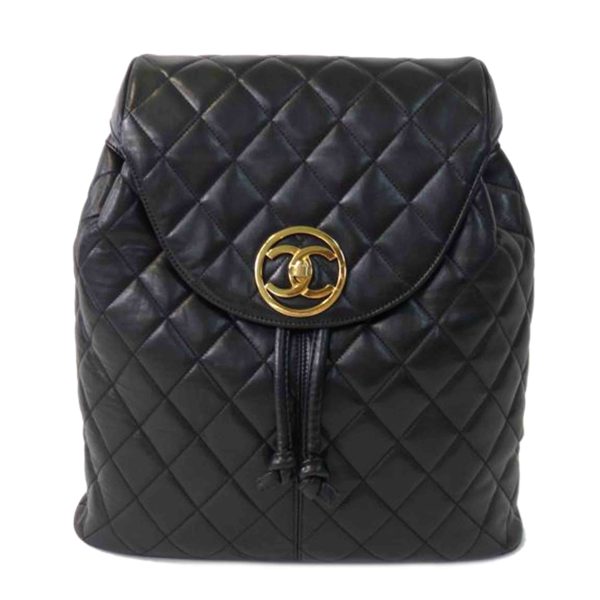 72687 1 Chanel Matelassé Circle Coco Mark Rucksack Black