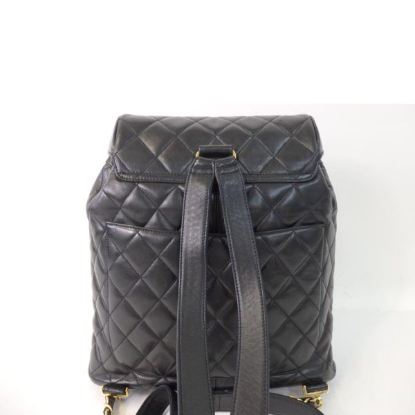 72687 2 Chanel Matelassé Circle Coco Mark Rucksack Black