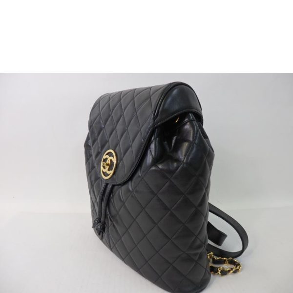 72687 3 Chanel Matelassé Circle Coco Mark Rucksack Black