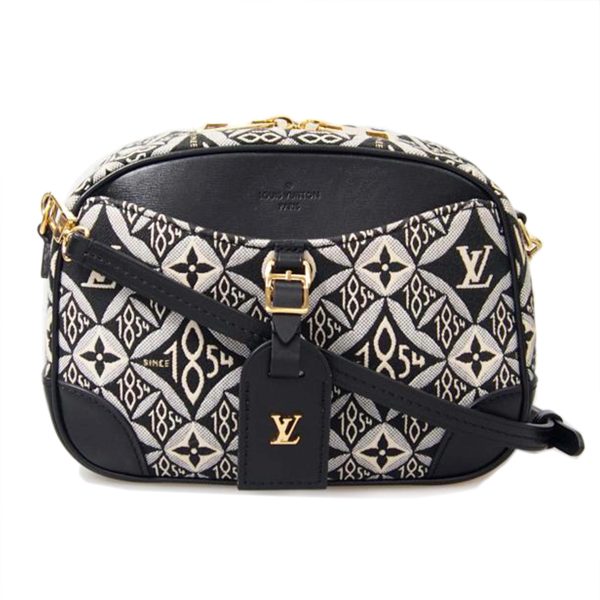 72705 1 Louis Vuitton Deauville Mini Bag Monogram Jacquard Brown