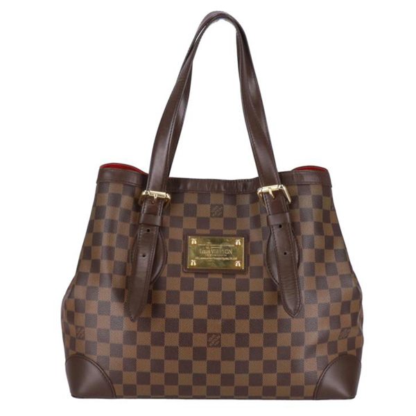 72714 1 Louis Vuitton Hampstead MM Damier Ebene Tote Bag Brown