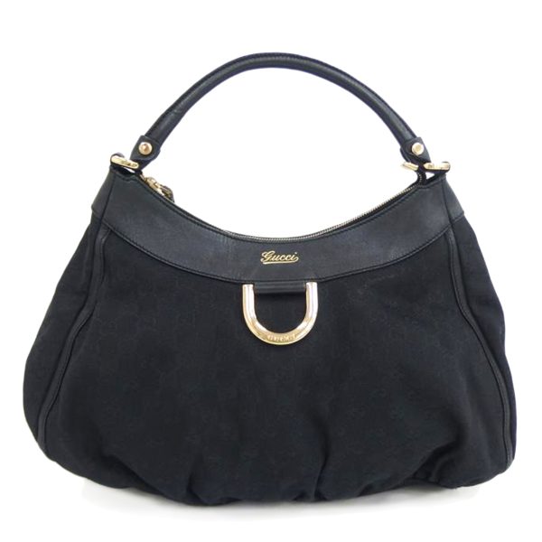 72716 1 Gucci GG Canvas One Shoulder Bag Black