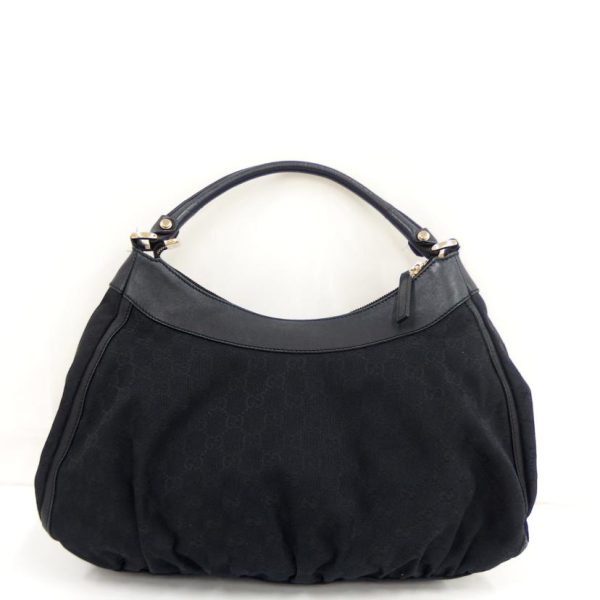 72716 2 Gucci GG Canvas One Shoulder Bag Black