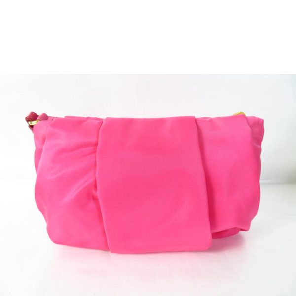 72747 2 PRADA Prada Nylon Ribbon Pouch Bag Pink