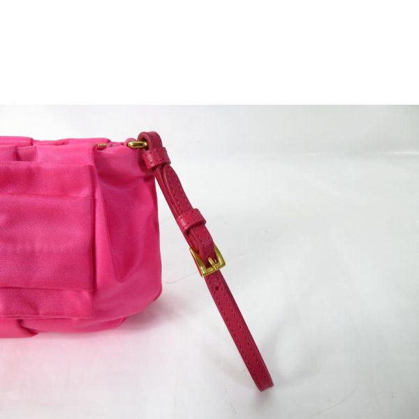 72747 3 PRADA Prada Nylon Ribbon Pouch Bag Pink