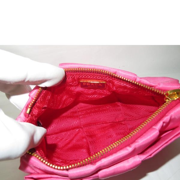 72747 4 PRADA Prada Nylon Ribbon Pouch Bag Pink