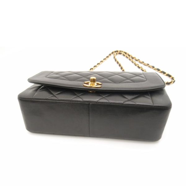 72761 3 Chanel Matrassel Lambskin Chain Shoulder Bag Black