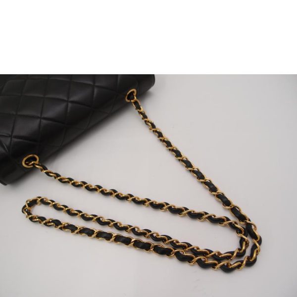 72761 4 Chanel Matrassel Lambskin Chain Shoulder Bag Black