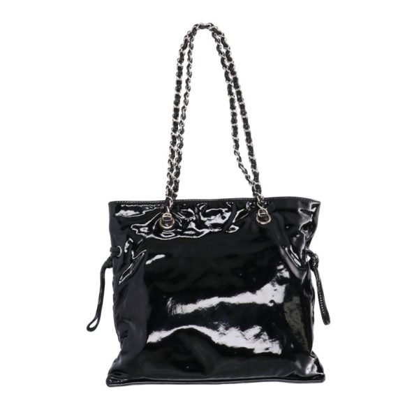 72776 2 Chanel Bonbon Enamel Chain Shoulder Bag Black