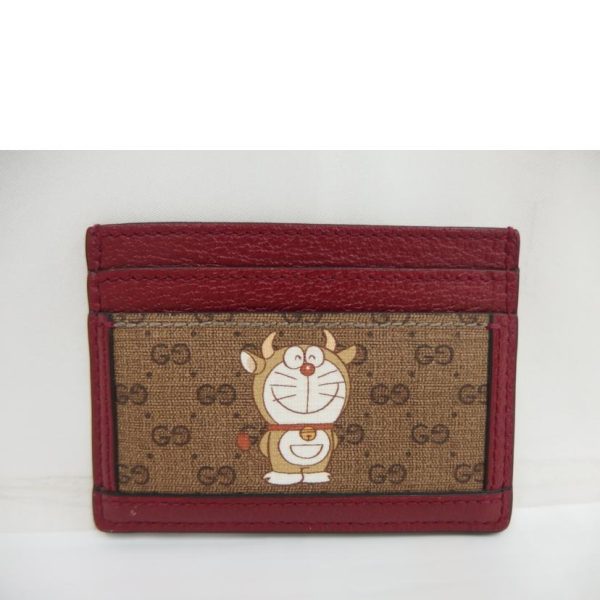 72792 2 Gucci GG Supreme Doraemon Card Case Beige