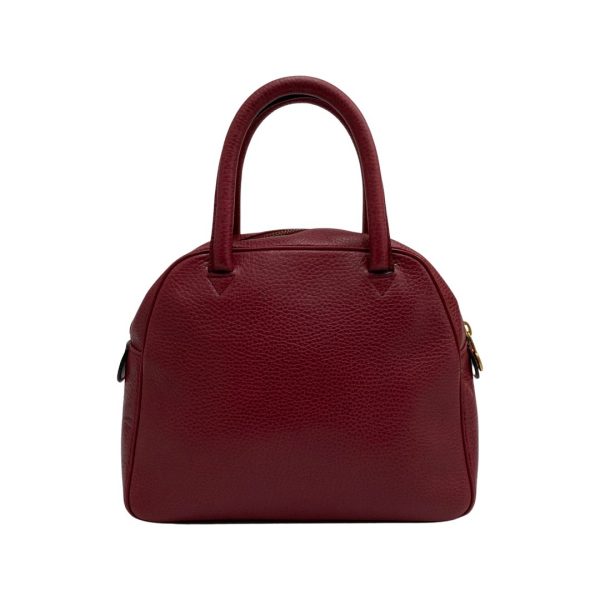 727c727 22210 4 Celine Vintage Ring Logo Metal Leather Mini Tote Bag Bordeaux