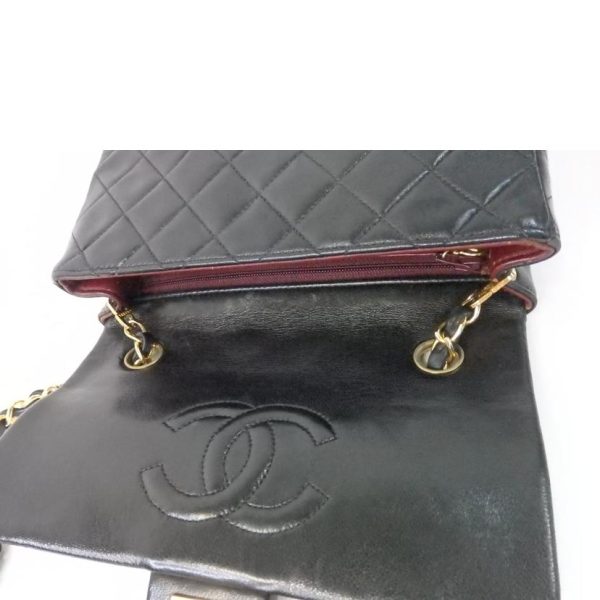 72816 7 Chanel Matelassé Cocomark Mini Chain Shoulder Bag Lambskin Black