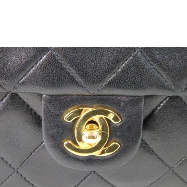 72816 8 Chanel Matelassé Cocomark Mini Chain Shoulder Bag Lambskin Black