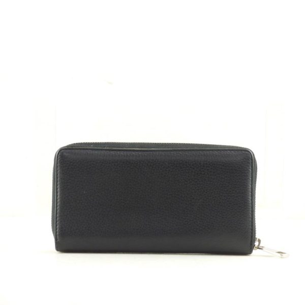 72828 2 Gucci Leatherland Zipper Long Wallet Black