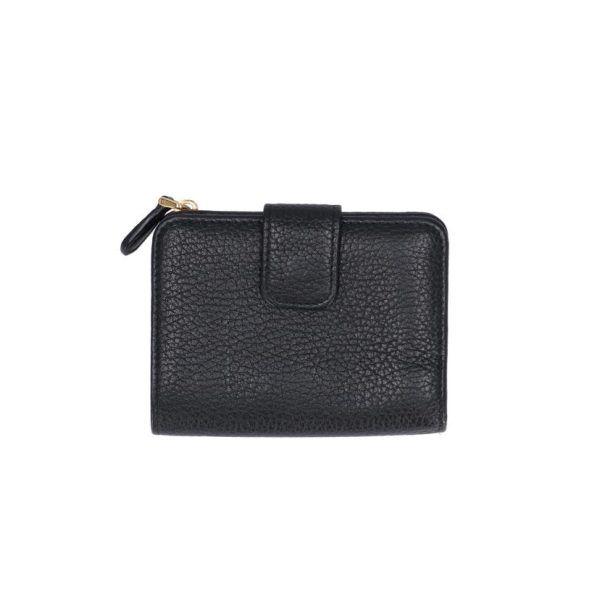 72948 2 Prada L Shaped Round Leather Wallet Black