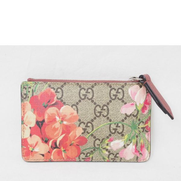 72965 2 GUCCI GG Blooms Coin Case with Key Ring