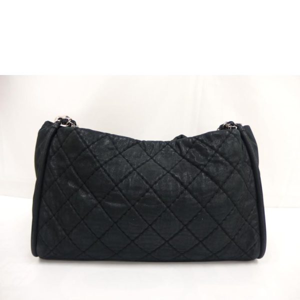 72990 2 CHANEL Matelasse Sparkle Leather Chain Shoulder Bag Black