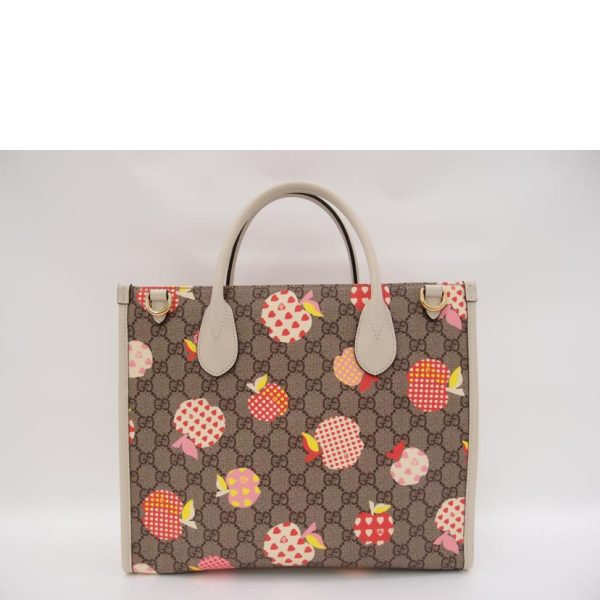 73041 2 Gucci GG Supreme Les Pommes Small Tote Bag Beige