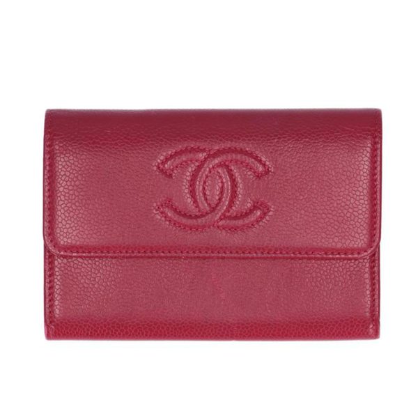 73158 1 Chanel Caviar Skin Wallet Bordeaux