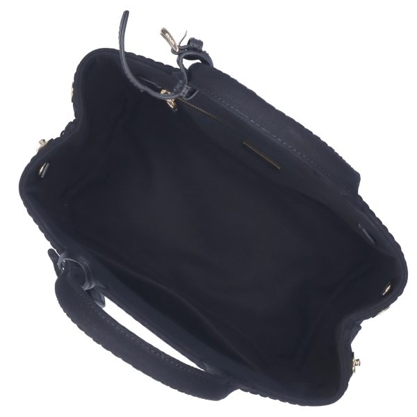 73223 3 PRADA 2WAY bag CANAPA RICAMO NERO Black