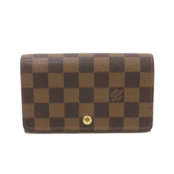 73226 1 Louis Vuitton Portomone Bier Tresor Wallet Damier Ebene Brown