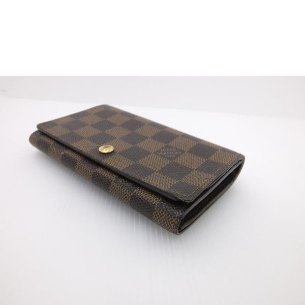 73226 3 Louis Vuitton Portomone Bier Tresor Wallet Damier Ebene Brown