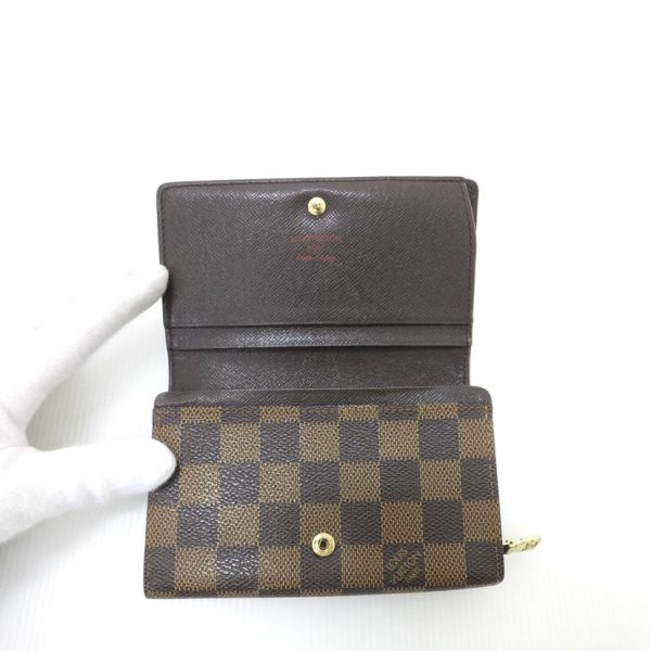 73226 4 Louis Vuitton Portomone Bier Tresor Wallet Damier Ebene Brown