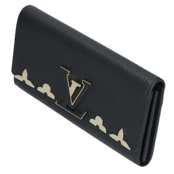 73304 4 LOUIS VUITTON Long Wallet Portefeuille Capucines Noir