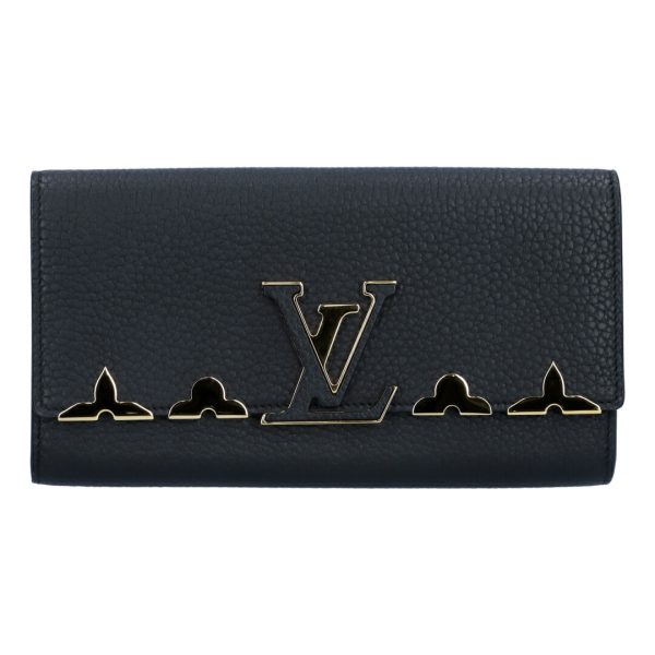 73304 5 LOUIS VUITTON Long Wallet Portefeuille Capucines Noir