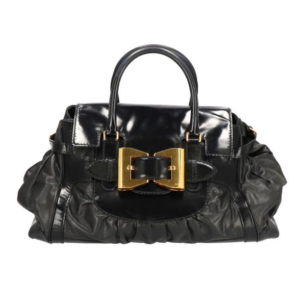 73308 1 Gucci Queen Leather Bag Black