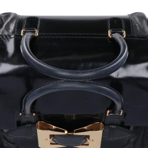 73308 7 Gucci Queen Leather Bag Black