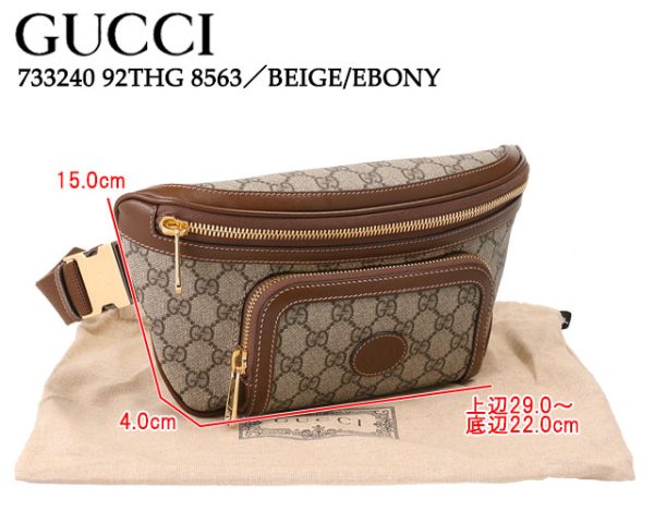 733240 92thg 8563 1 GUCCI GG Large Belt Bag Body Bag Beige