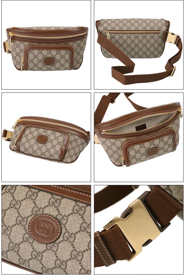 733240 92thg 8563 2 GUCCI GG Large Belt Bag Body Bag Beige