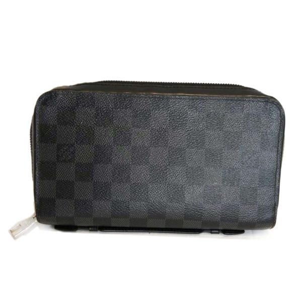 73334 1 Louis Vuitton Zippy XL Damier Graphite Wallet Gray