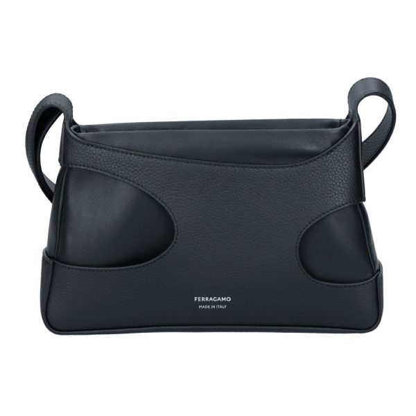 73372 6 FERRAGAMO shoulder bag Cut OUT NERO Black