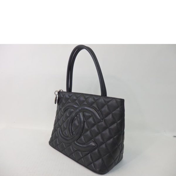 73387 3 Chanel Caviar Skin Reprint Tote Black