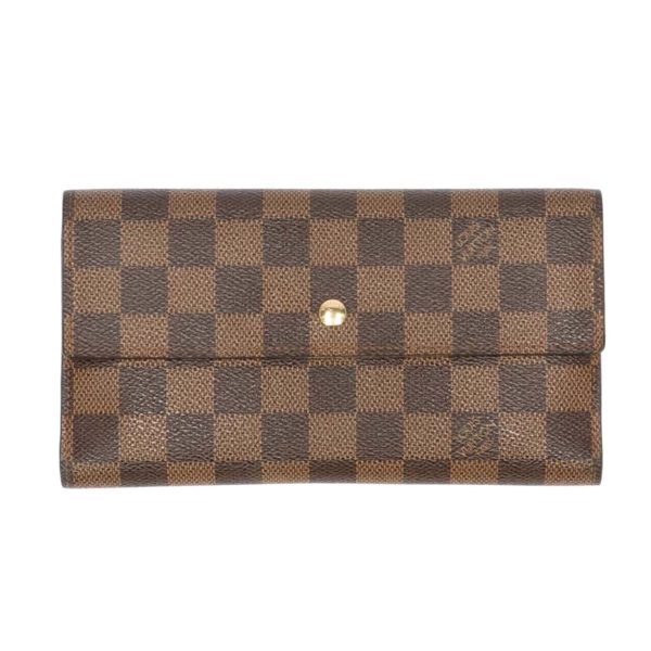 73394 1 Louis Vuitton Portefeuil International Wallet Damier Ebene Brown