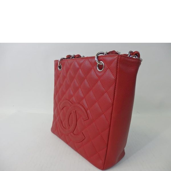 73394 3 Chanel Cocomark PST Tote Bag Caviar Red