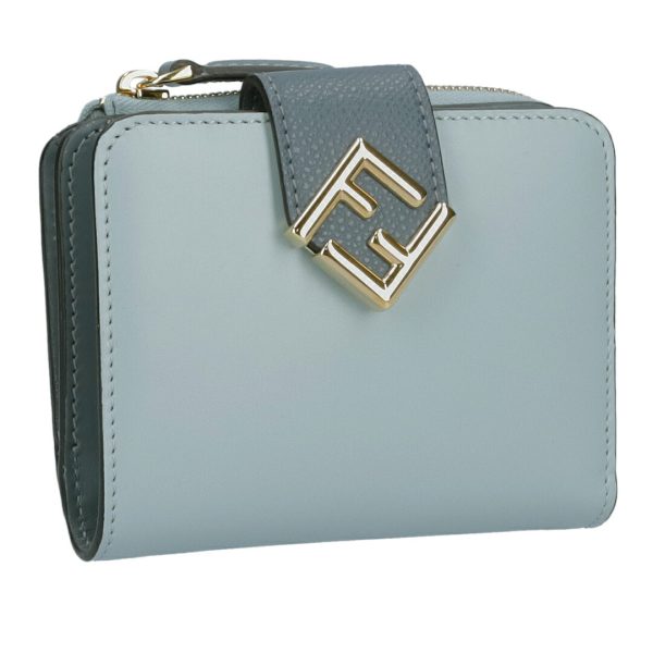 73407 1 FENDI fold wallet bi fold wallet FF diamond 8M0490 light blue